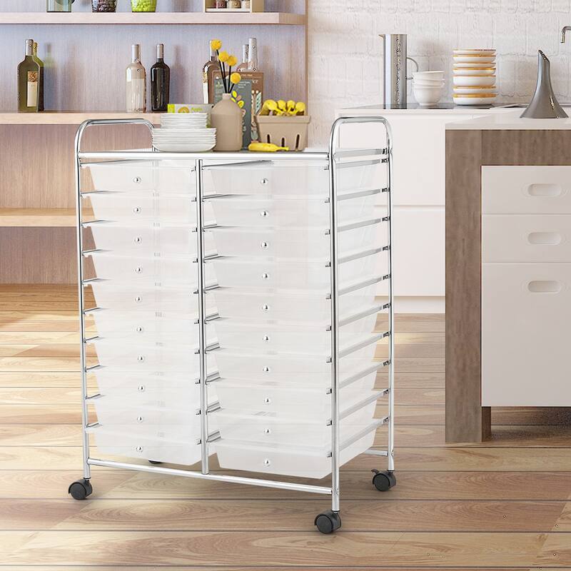 Costway 20 Drawers Rolling Cart Storage Scrapbook Paper Studio - See Details