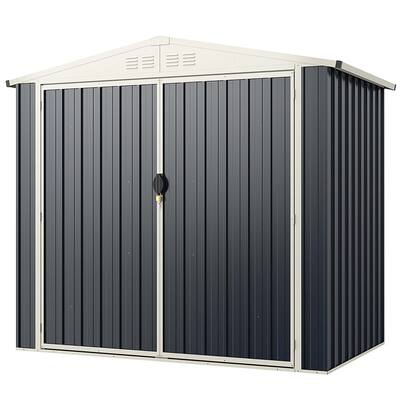 Costway 7 x 4 FT Metal Outdoor Storage Shed Snap-on Structures for - See Details