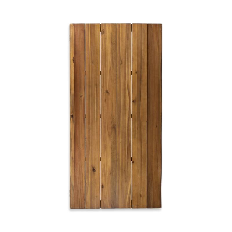 72" Indoor Outdoor Industrial Wood and Metal Rectangular Dining Table