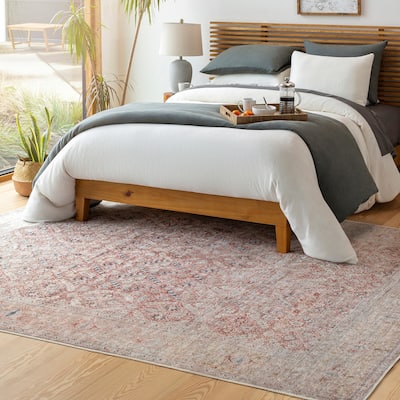 Livabliss Eutychos Traditional Floral Machine Washable Area Rug
