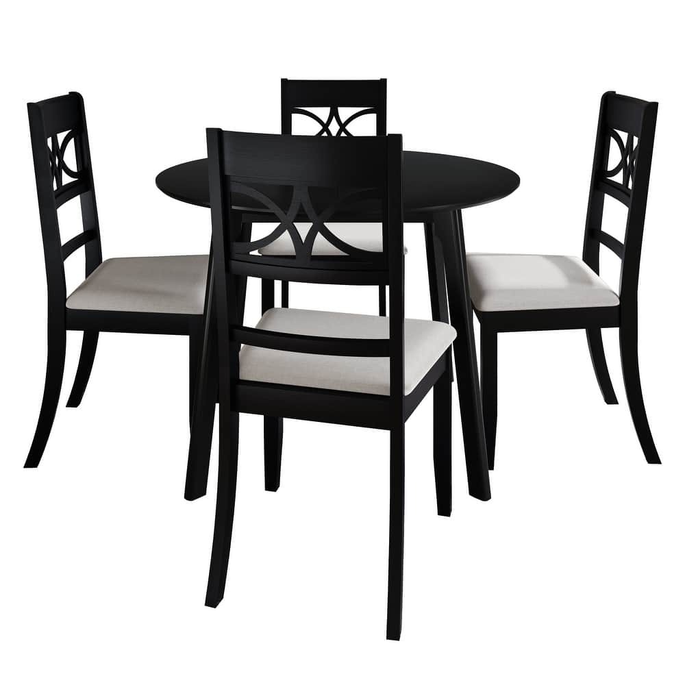 CraftPorch Mid Century Modern 4-Piece Chair and Round Table Dining Set