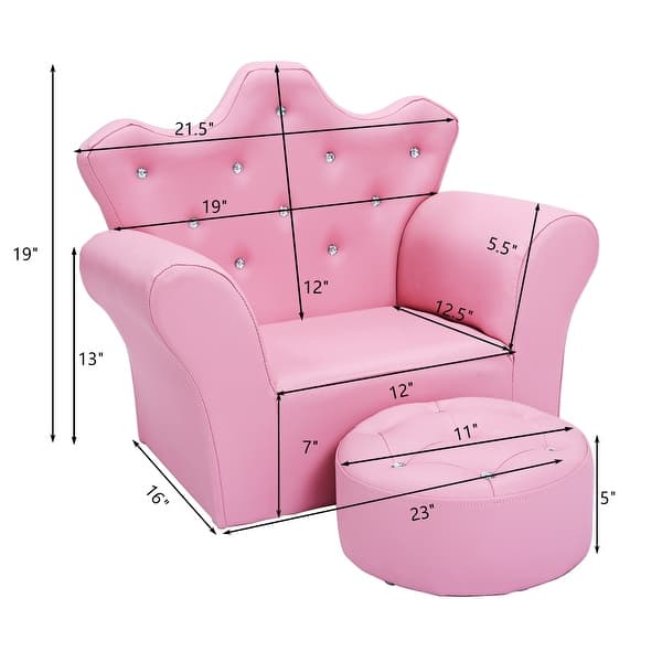 Costway Pink Kids Sofa Armrest Chair Couch Children Toddler Birthday