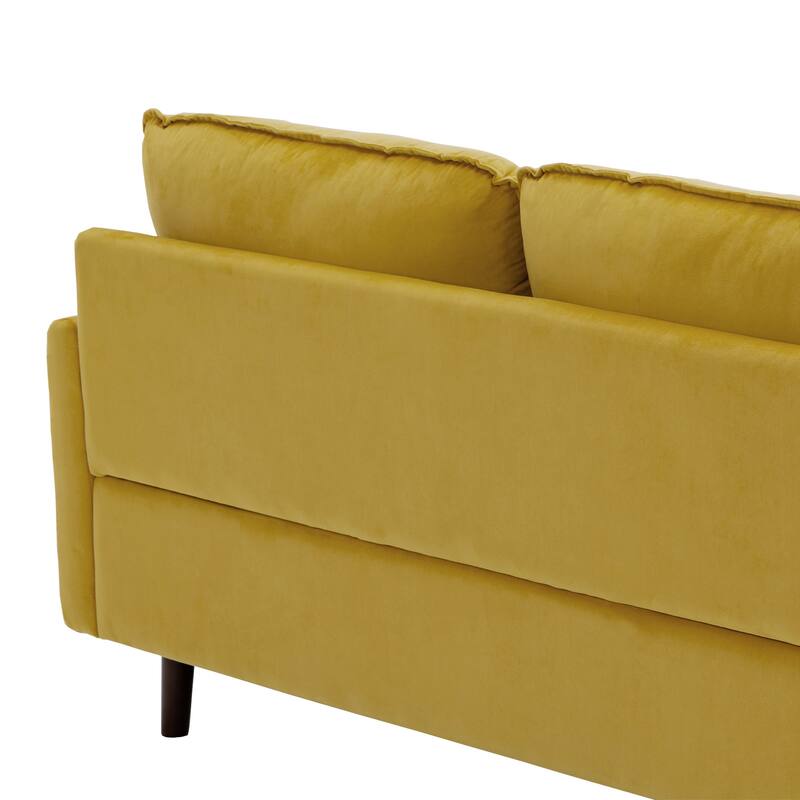 Velvet Loveseat Sofa With Wood Legs