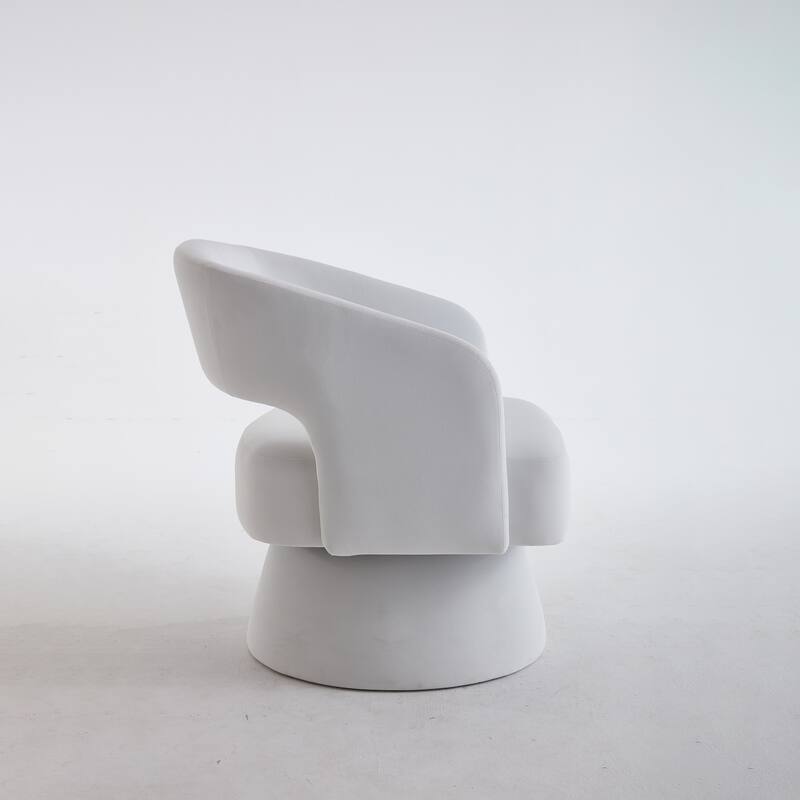 Swivel Barrel Chair, Velvet Accent Armchair 360 Degree Swivel Club Chair for Living Room Bedroom Reception Room