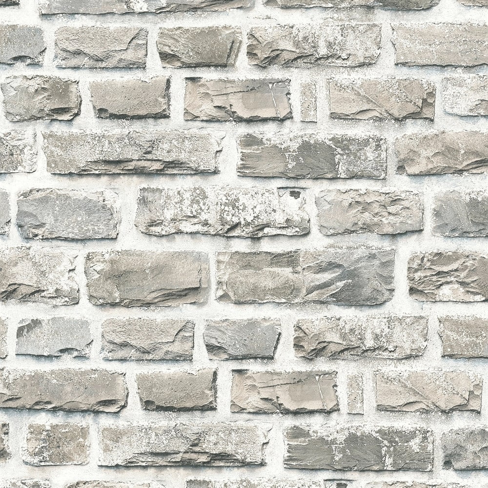 Galerie Wallcoverings Bricks and More Collection Stone Brick Matte Finish Vinyl on Non-woven Wallpaper Roll