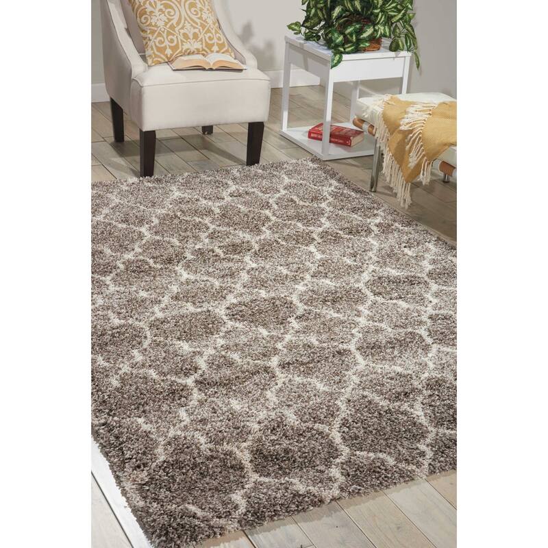 Nourison Amore Shag Area Rug - Beige/Grey - 3' 2" x 5' - Rectangle