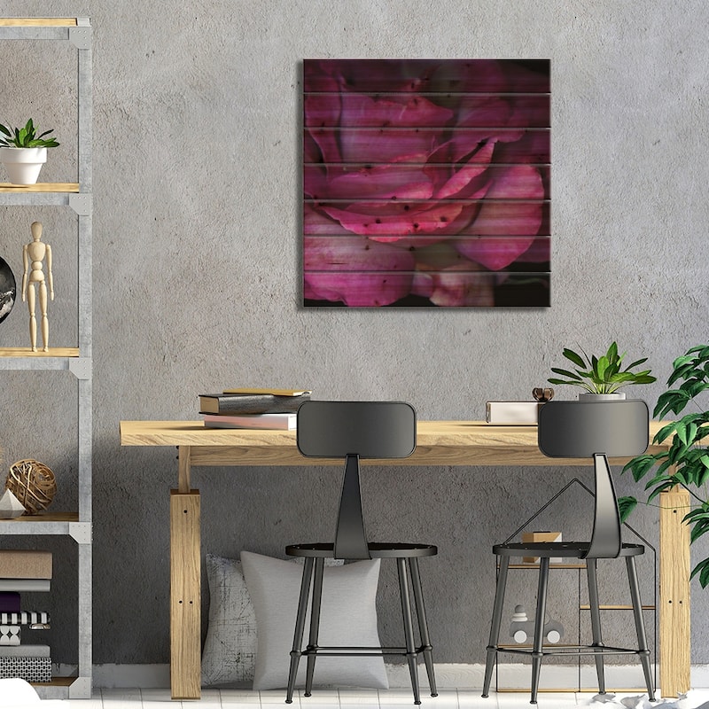 Read Between The Petals Print On Wood by Magda Indigo - Multi-Color