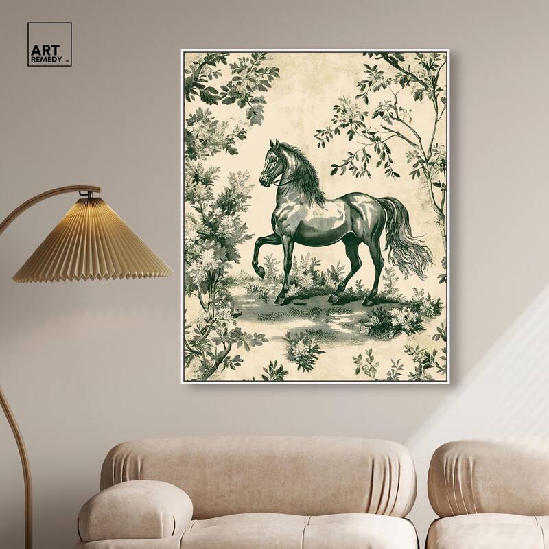 Equestrian Etching Canvas by Art Remedy