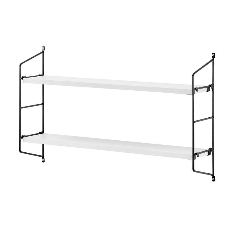 Danya B. Severini Floating Bracket Farmhouse Two-Tier Wall Shelf
