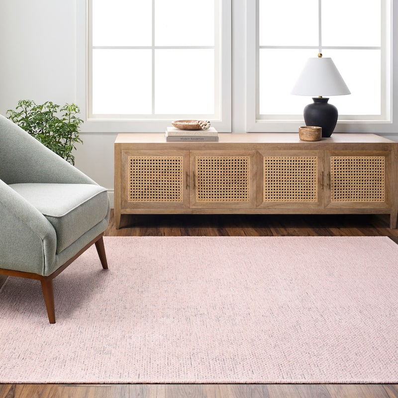 Livabliss Quebec Modern & Contemporary Washable Area Rug - Pink - 6' 7" x 9'