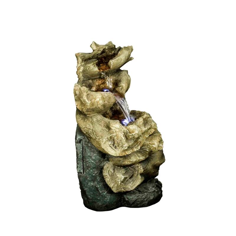 LED Lighted Cascading Rock Waterfall Fountain - 21.75"