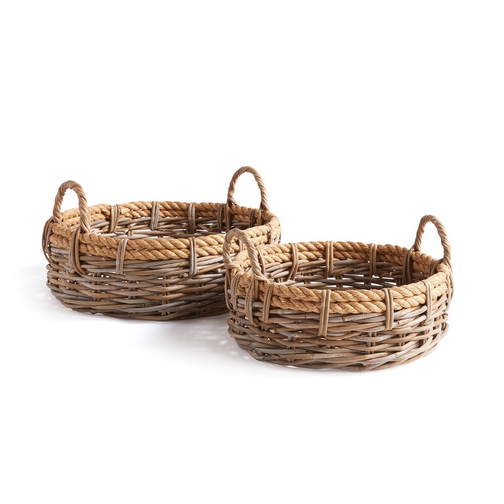 Wald Imports - Small Wicker Basket with Handle - Dark Brown Hand Woven  Harvest Basket - Wicker Flower Basket for Storage, Picnics, Easter,  Organizing