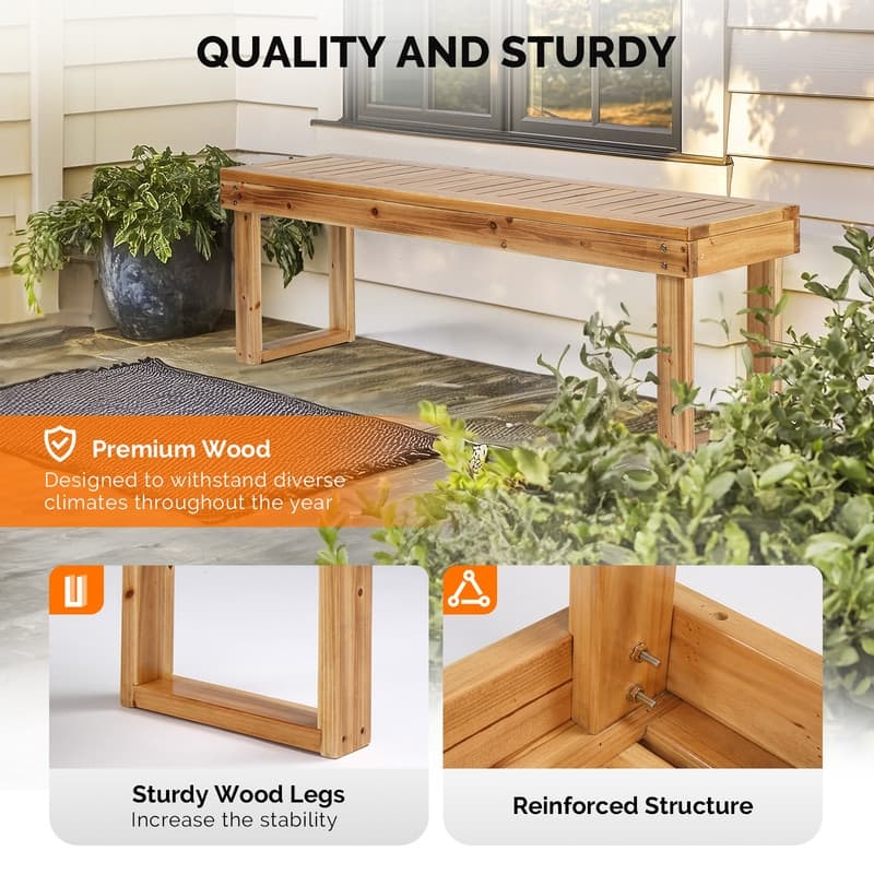 Fir Wood Outdoor Bench