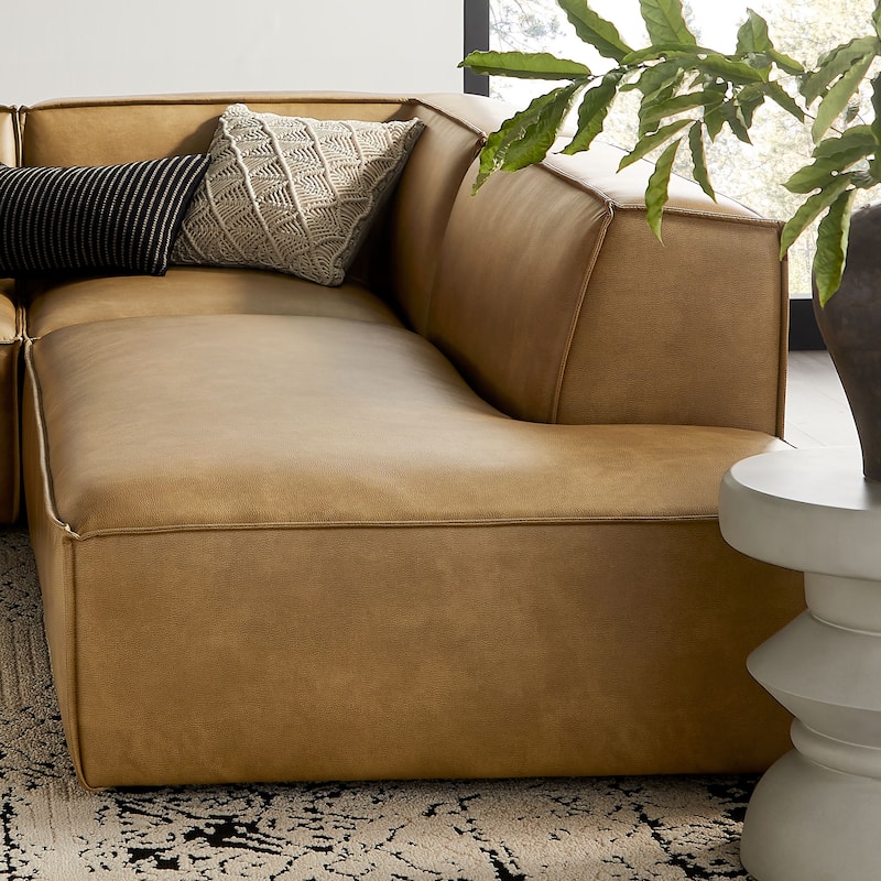 Restore 4-Piece Vegan Leather Modular L-Shaped Armless Sectional Sofa