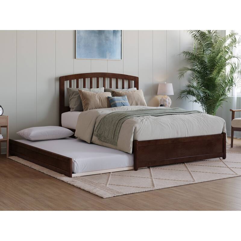 Lucia Platform Bed with Panel Footboard and Twin Trundle
