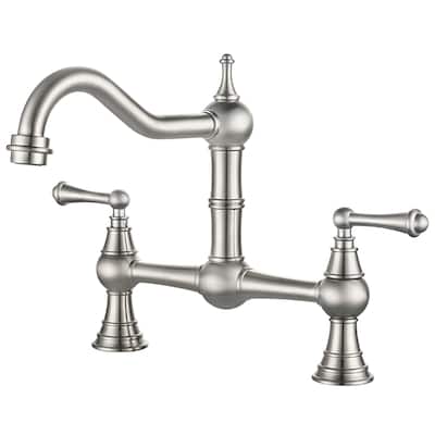 WOWOW 8 inch Centerset Bridge Kitchen Faucet 2 Handles