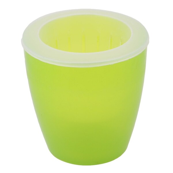 Office Plastic Table Decor Self Watering Flower Plant Pot Planter Holder Green