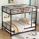 preview thumbnail 2 of 14, Black Full Over Full Metal Bunk Bed with Trundle & Able to Split