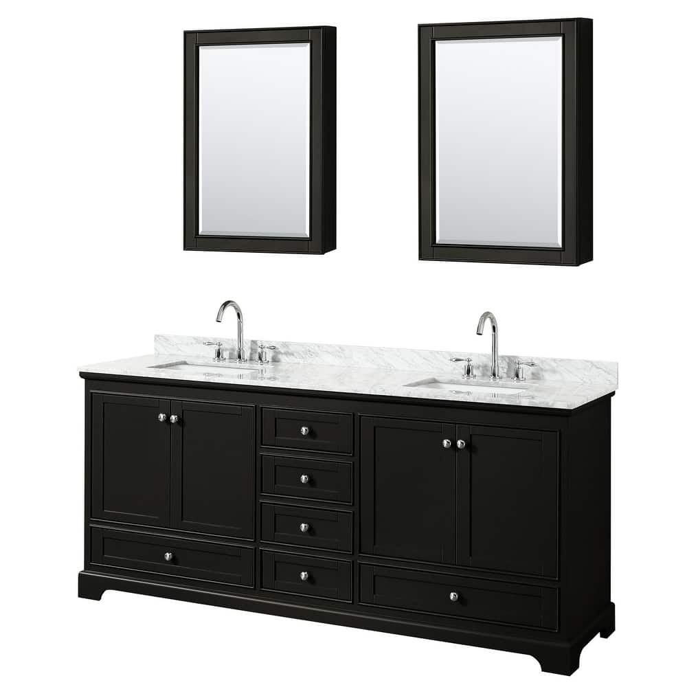 Wyndham Collection Deborah 80" Free Standing Double Vanity Set with