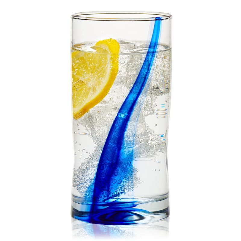 Libbey Blue Ribbon Impressions 8-Piece Tumbler and Rocks Glass Set - Set of 8