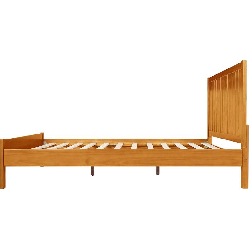 Wooden Platform Bed - Solid Pine Frame, Slat System, Modern Bedroom Furniture