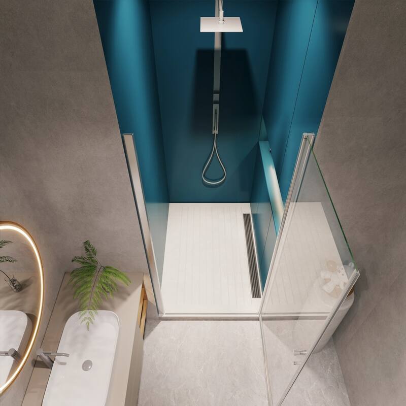 28" W x 72"H Pivot Frameless Swinging Shower Door
