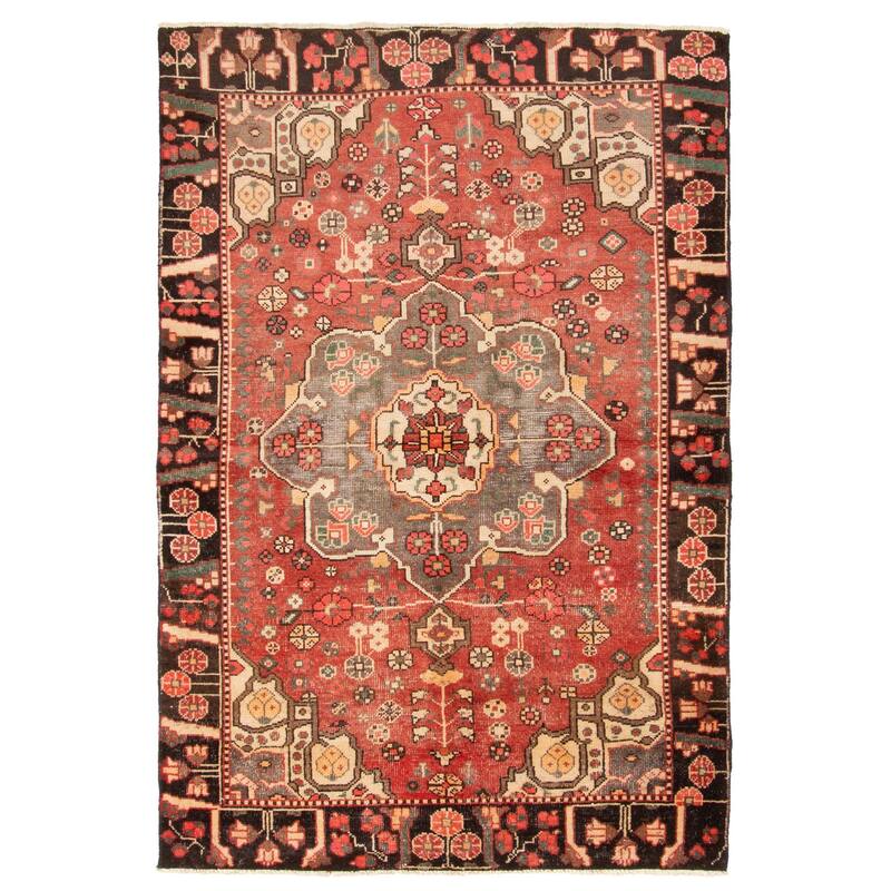 ECARPETGALLERY Hand-knotted Antalya Vintage Red Wool Rug - 3'11 x 6'6