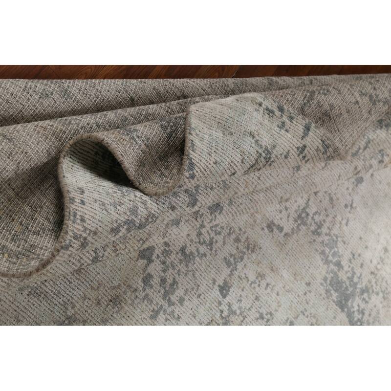 All-Over Abstract Indian Area Rug Hand-Knotted Wool Carpet - 8'0"x 11'5"