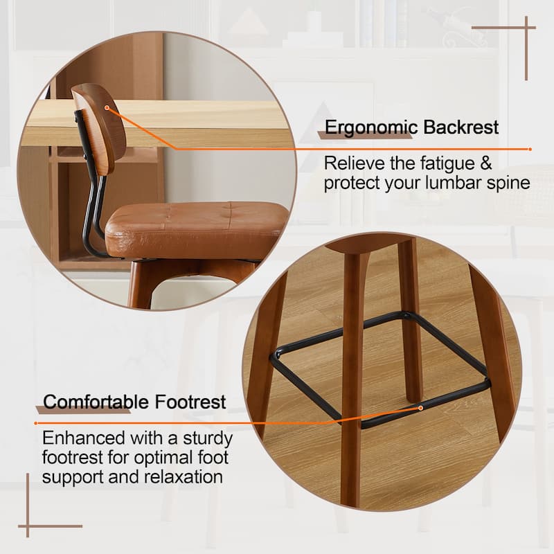 Swivel Bar Stool Set of 2/3/4 with Back Support
