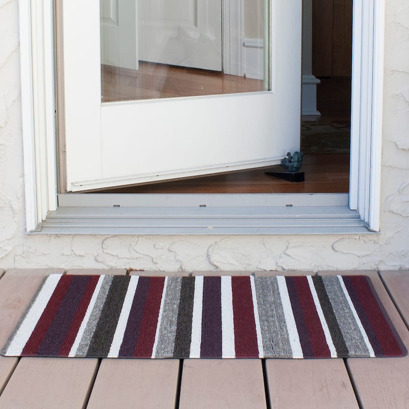 RITZ Indoor/Outdoor Striped Tufted Mat - N/A