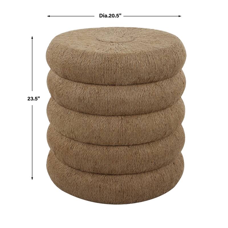 Capitan Braided Rope Side Table - 23.5" - Brown