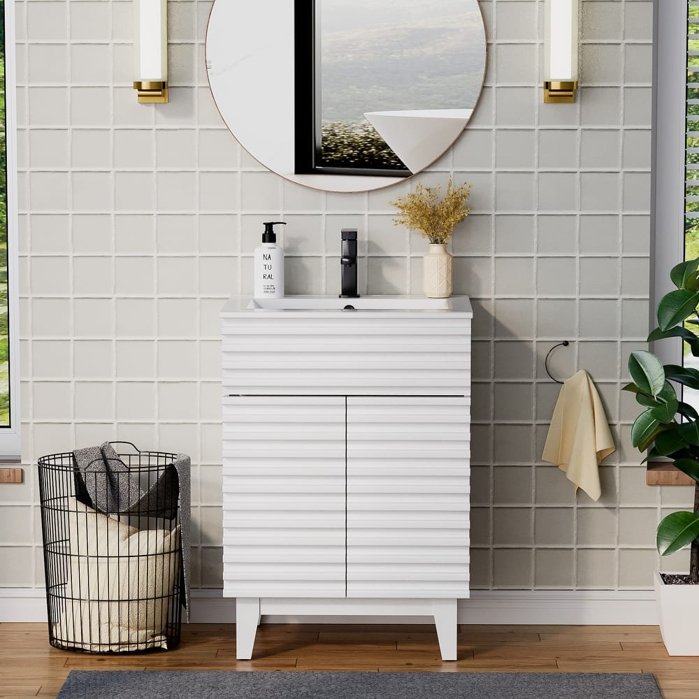 Bathroom Vanity Set W/Drop in Sink Faucet Cabinet Combo