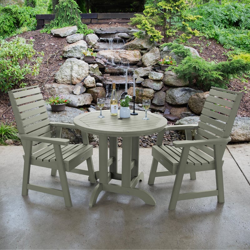 Weatherly 3-piece Outdoor Dining Set - 36" Round Table, Dining-height