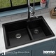 preview thumbnail 25 of 60, Karran 33" Top Mount Large/Small Bowl Quartz Kitchen Sink Kit - 33" x 22" x 9"