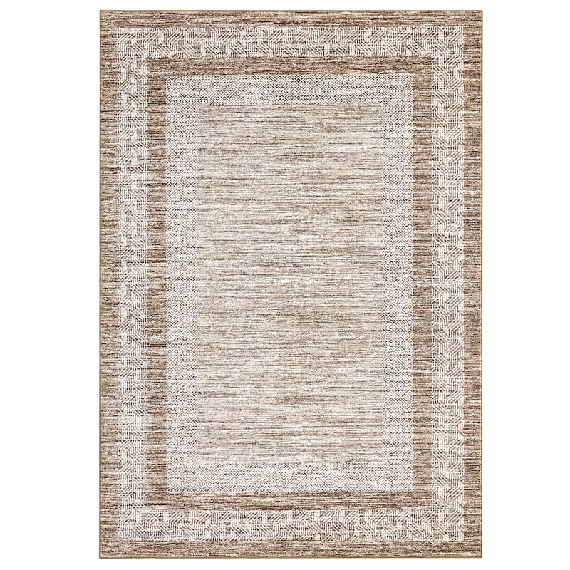 Modern Geometric Area Rugs for Living Room Bordered Rugs Indoor Printed Rug for Bedroom, Office