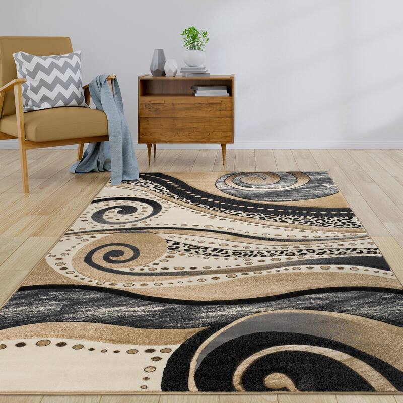 Rhodes Collection Abstract Swirl Area Rug