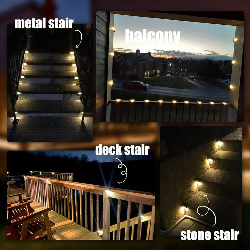 White lights-16PCS Led Solar Deck Light
