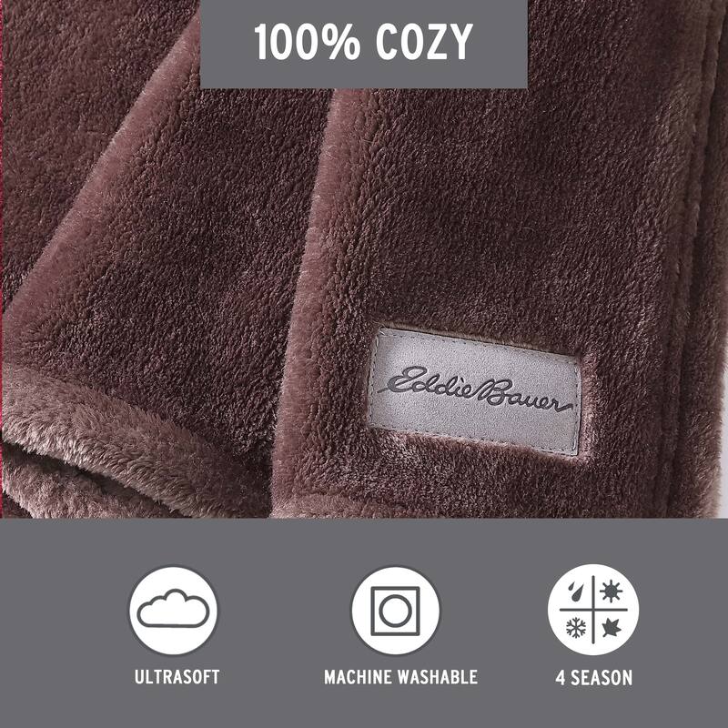 Eddie Bauer Ultra Plush Solid Lux Throw Blankets