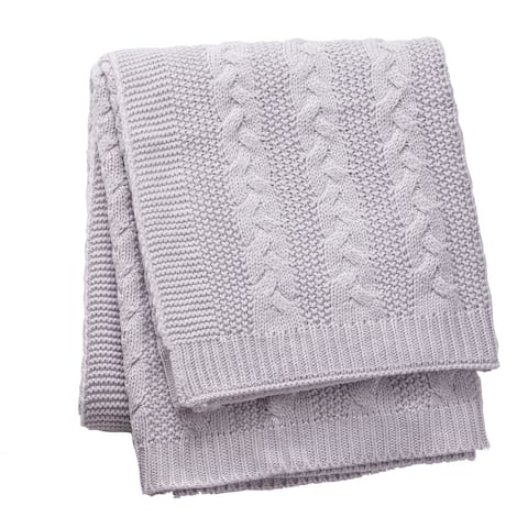 Aromatherapy Lavender Cable Knit Throw Blanket by Cozy Classics