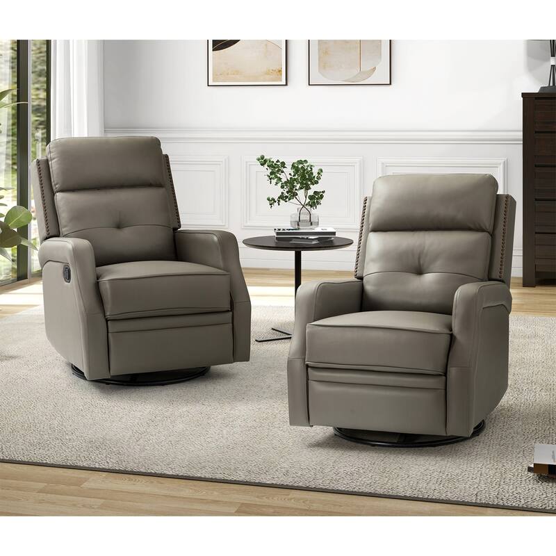 Beatriz Living Room Recliner Set Of 2 with Metal Base - DOVE