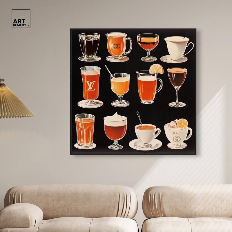Glam Coffee Drink Collection Canvas by Art Remedy