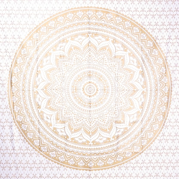 Wall Decor Hippie Tapestries Bohemian  Wall Hanging Indian Gold Mandala Tapestry 