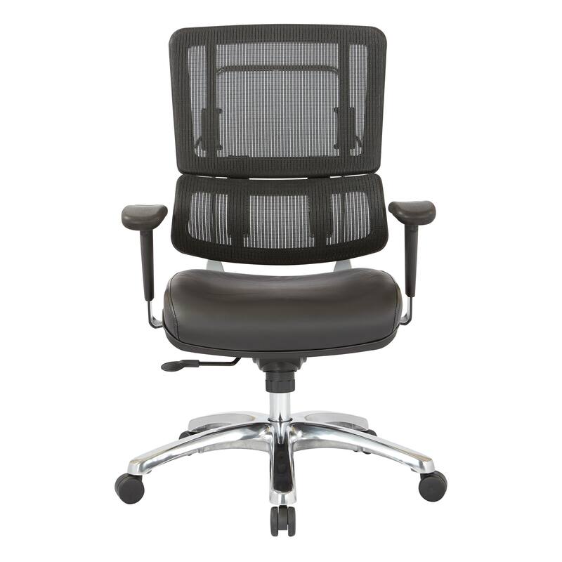 Black Mesh Back with Custom Fabric Seat and Chrome Base