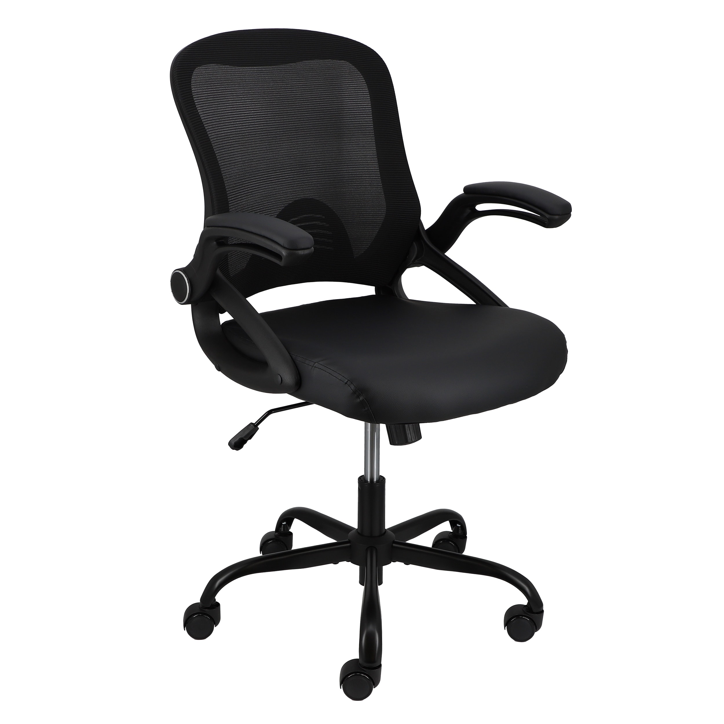 Elama Mid Back Adjustable Mesh and Fabric Office Chair in Black