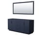 preview thumbnail 1 of 20, Wyndham Collection Miranda 71" Double Free Standing Vanity Cabinet - Dark Blue / Matte Black Hardware