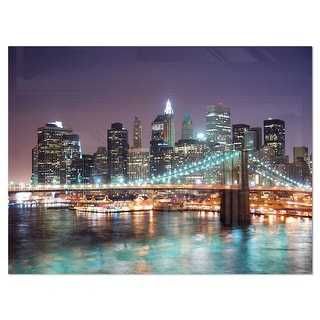 New York City Manhattan Skyscrapers - Cityscape Glossy Metal Wall Art ...