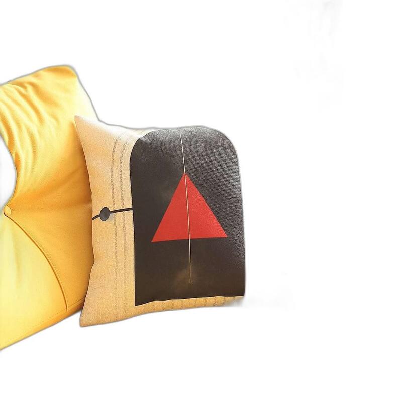 HomeRoots 18" X 18" Black And Red Abstract Zippered Handmade Polyester Throw Pillow Cover