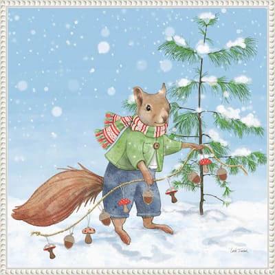 Festive Friends III by Leslie Trimbach (22 x 22 in.), Framed Canvas Wall Art Print - Sylvie Beaded White