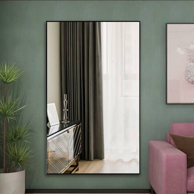 Huge Modern Framed Full Length Floor Mirror - 51x31 - Black