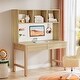preview thumbnail 1 of 10, Industrial Kids Desk Study Table with Storage Drawers and Pegboard Brown